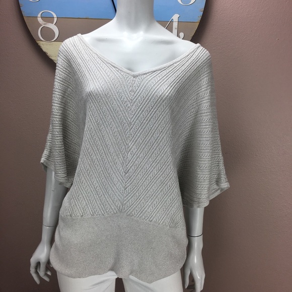 Lane Bryant Tops - Lane Bryant knit top sparkly white dolman sleeve